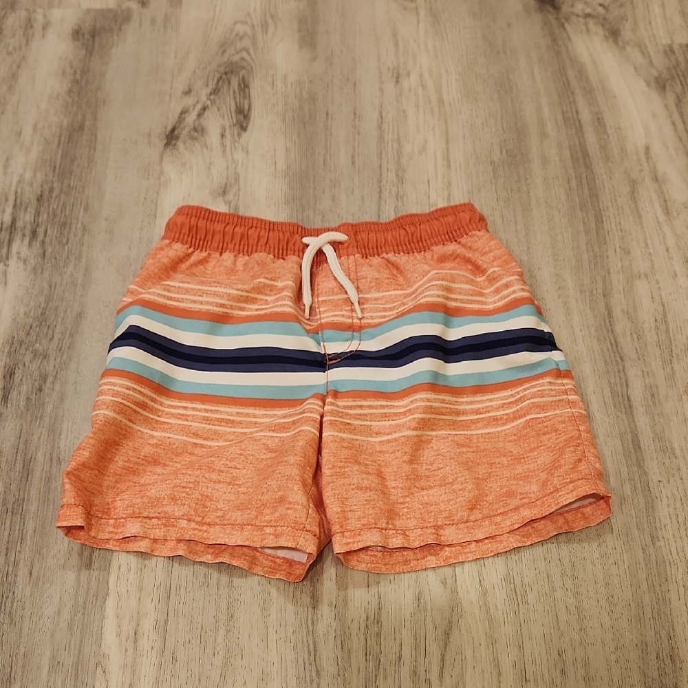 OshKosh B'gosh Orange Striped Swim Trunks 4T